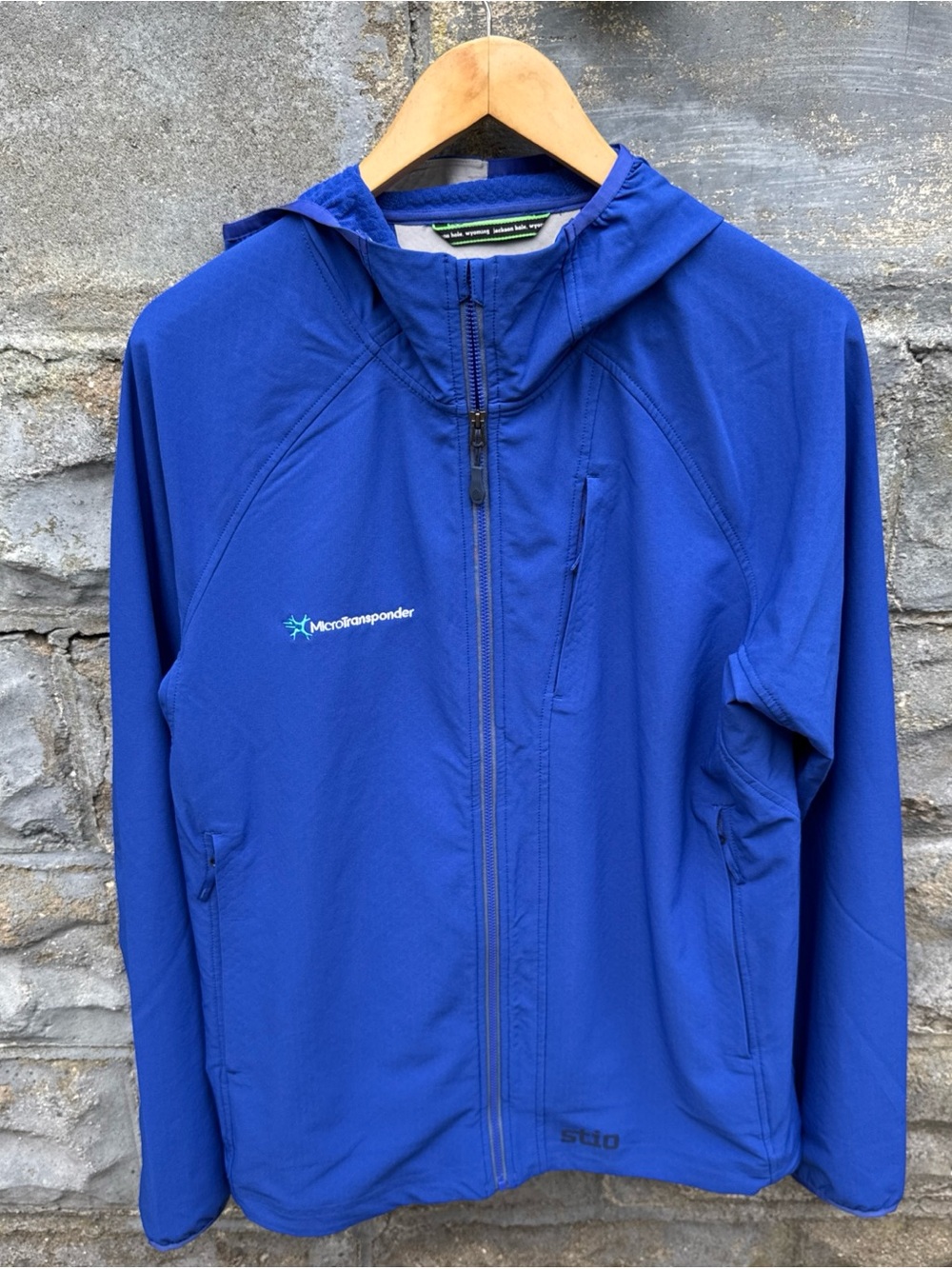 STIO Mens Hooded Full Zip Blue Jacket Size Medium Jackson Hole